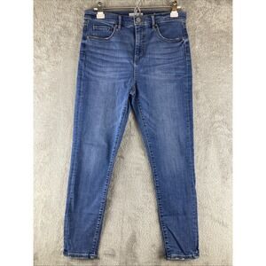 LOFT Women's Jeans Size 29/8 High Waist Skinny‎ Button Front Medium Wash